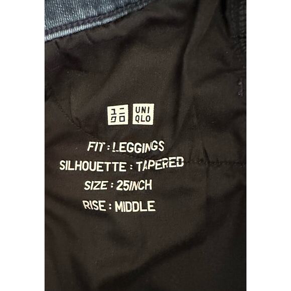 Uniqlo Women’s Tapered Jean Leggings Size 25 (25x25) Dark Wash Mid‎ Rise READ - Picture 3 of 8